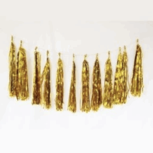 Banderin borlas doradas