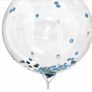 Burbuja con confetti 18" turquesa