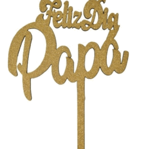 Adorno pinche fibrofacil feliz dia papa dorado