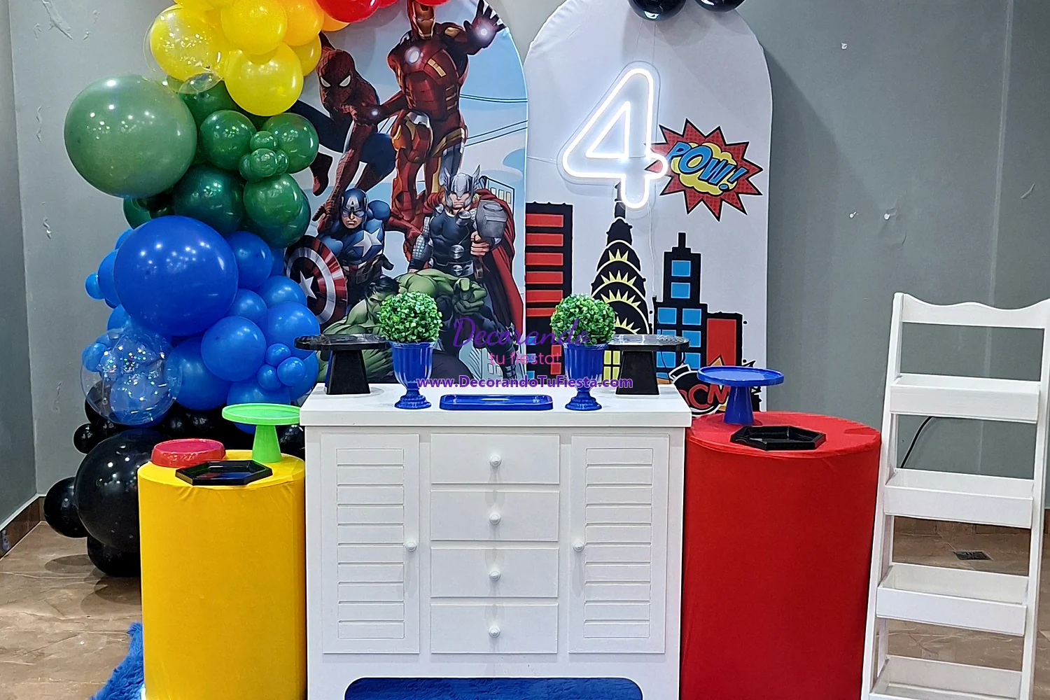 Vista principal de cumpleaños de Avengers