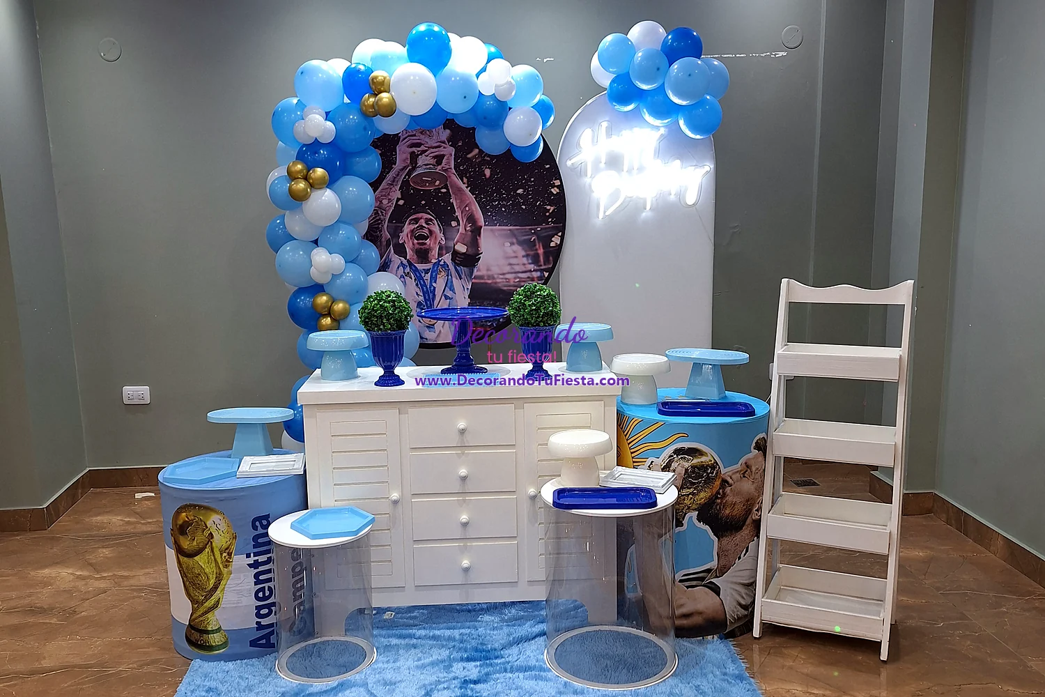 Decoración de cumpleaños de Messi y la selección argentina